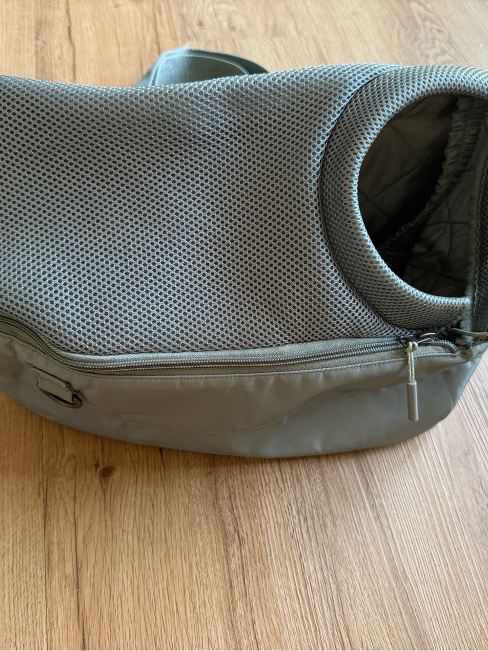 Top Paw Olive Green Pet Sling Carrier with Mesh Venting